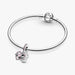 Heart & Mom dangle charm with polished heart design for bracelets or necklaces.