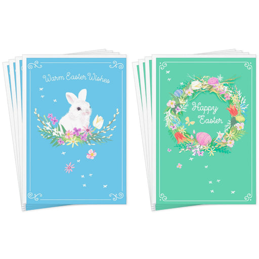Bunny and Flowers Easter Cards Assortment
