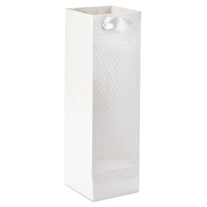 Hallmark : 13" Embossed Silver Rings Wine Gift Bag
