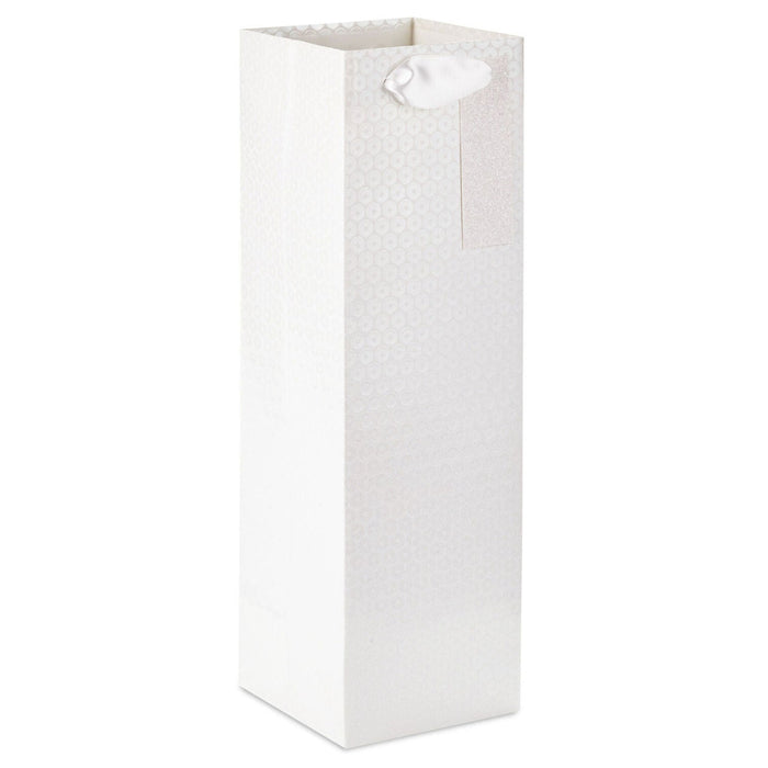 Hallmark : 13" Embossed Silver Rings Wine Gift Bag