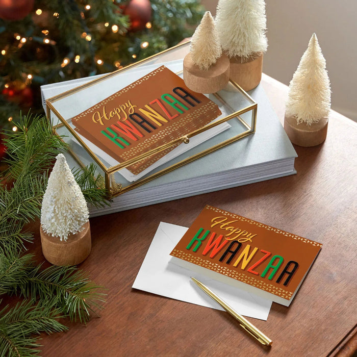 Hallmark Heritage Blessings and Promise Kwanzaa cards pack of 8 featuring a meaningful design celebrating Kwanzaa traditions and heritage.