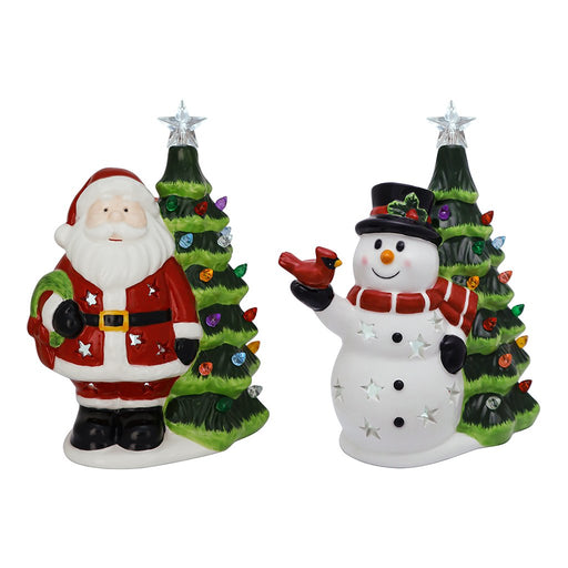 8" LED Ceramic Santa & Snowman Christmas Harmony - Assorted 1 at random - 8" LED Ceramic Santa & Snowman Christmas Harmony - Assorted 1 at random