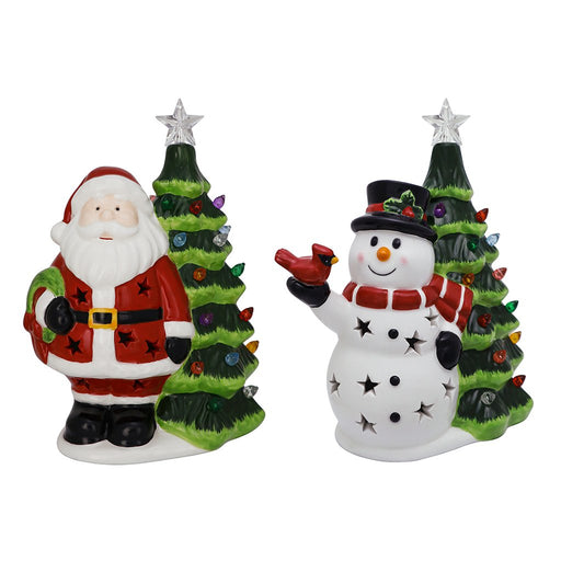 8" LED Ceramic Santa & Snowman Christmas Harmony - Assorted 1 at random - 8" LED Ceramic Santa & Snowman Christmas Harmony - Assorted 1 at random