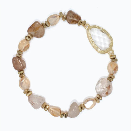 Periwinkle bracelet featuring beautiful neutral shades of quartz beads in an elegant and versatile design.