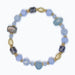 Periwinkle bracelet featuring faceted blue quartz and sodalite beads in rich blue tones.