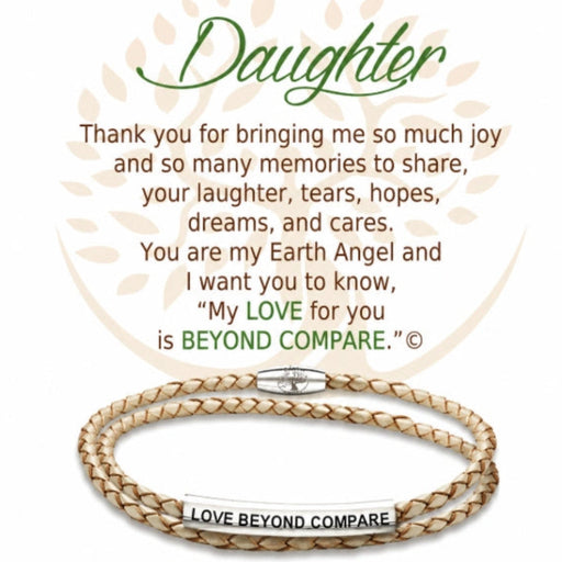 Shop the Clock it to Ya Daughter Champagne Leather Bracelet at Annies Hallmark.