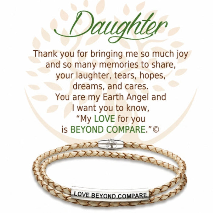 Shop the Clock it to Ya Daughter Champagne Leather Bracelet at Annies Hallmark.