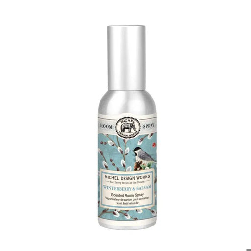 Michel Design Works Winterberry and Balsam Room Spray with festive holiday-inspired packaging