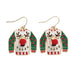 Rudolph sweater dangle earrings with festive Christmas design