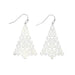 Silver Christmas tree earrings with an elegant festive design