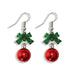 Periwinkle fancy green glitter bow earrings featuring sparkling green bow designs, perfect for Christmas parties, holiday outfits, and festive gifting.