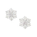 Periwinkle fine silver snowflake earrings featuring sparkling crystal centers and an elegant winter-inspired design for holiday style.