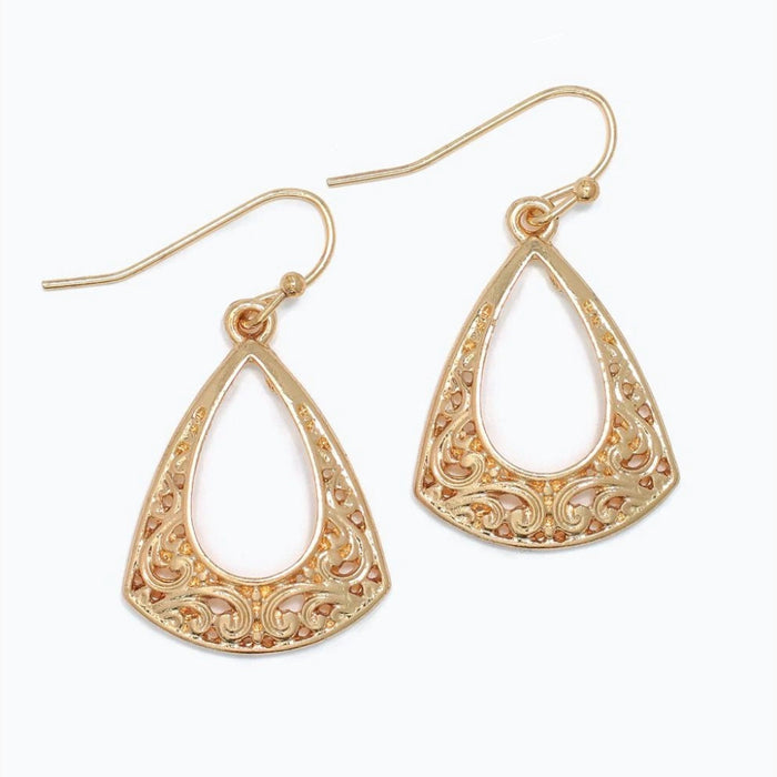 The warm gold-tone finish and lightweight design make them a versatile accessory for both everyday wear and special occasions.
