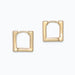 Periwinkle trendy gold square huggie earrings with a sleek geometric silhouette and polished finish