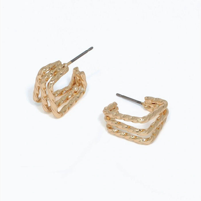 These earrings offer a contemporary take on a classic silhouette. 