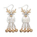 Periwinkle moveable polished two-tone reindeer earrings featuring a festive reindeer design and polished finish for holiday style.