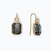 Periwinkle gray crystal earrings with elegant pearl accents and a sophisticated design