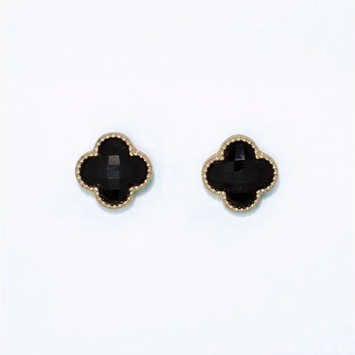 Periwinkle faceted black crystal earrings featuring a sophisticated design with light-catching crystal details