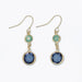 Periwinkle blue and mint crystal earrings featuring a refreshing color combination and elegant crystal details