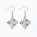 Periwinkle silver openwork earrings featuring soft pastel shades in a delicate decorative design
