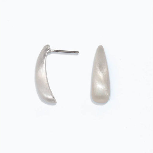 Elegant burnished silver drop earrings with a refined textured finish