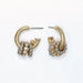 Beaded two-tone charm earrings with sparkling crystal accents