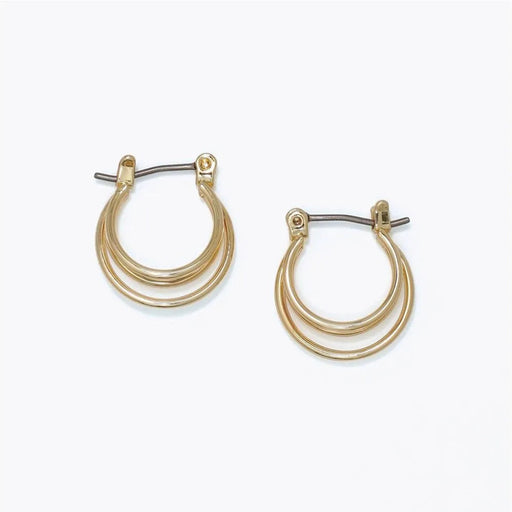 Delicate gold ring hoop earrings featuring a simple polished silhouette