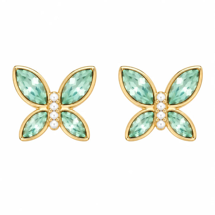 Periwinkle Mint Crystal Butterflies Cuties earrings with sparkling butterfly details