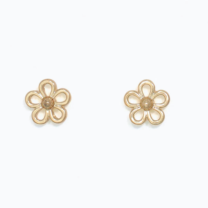 These Periwinkle Delicate Open Gold Flower Earrings features an airy open-flower design with elegant gold-tone detailing. 