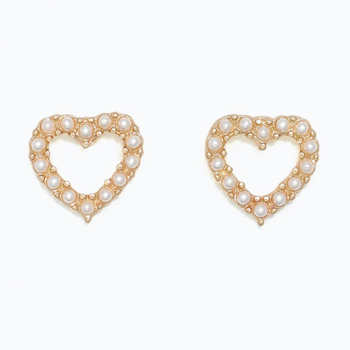 These Periwinkle Open Pearl Heart Earrings combine romantic charm with timeless elegance. 