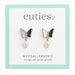 Periwinkle by Barlow Cuties silver-tone butterfly earrings with pearl accents.