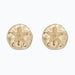 Cuties hammered gold sand dollar earrings with textured coastal-inspired detailing