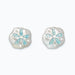Cuties silver and aqua sand dollar earrings with colorful coastal-inspired detailing