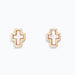 These Periwinkle White Cross Inlay with Gold Earrings make a stunning faith-inspired statement.