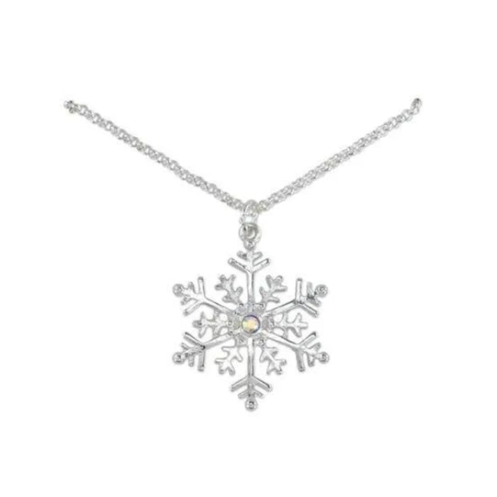 Classic silver snowflake necklace with an elegant winter-inspired pendant