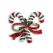 This charming Periwinkle Candy Canes with Bows Pin features a vibrant candy cane design accented with a delicate decorative bow.