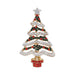 Holiday tree pin featuring a festive Christmas tree design with sparkling crystals that create a snowy effect.