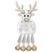 Moveable polished two-tone reindeer pin featuring a dimensional reindeer design with playful movable details.