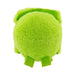 A Minecraft creeper plush toy, characterized by its green color and distinct pixelated facial features, displayed on a neutral surface.