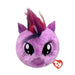  A purple pony plush toy featuring a soft pink mane, designed for cuddling and imaginative play.