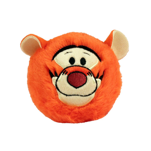 A stuffed animal depicting an orange tiger with a cheerful expression and distinct black stripes.