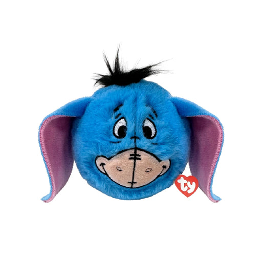 A plush blue toy with an oversized head, showcasing a cheerful demeanor and soft texture.