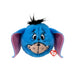 A plush blue toy with an oversized head, showcasing a cheerful demeanor and soft texture.