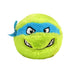 A green and blue toy ball featuring a blue face, designed for playful activities and children's entertainment.