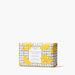 Bar of soap with yellow floral design on a white background