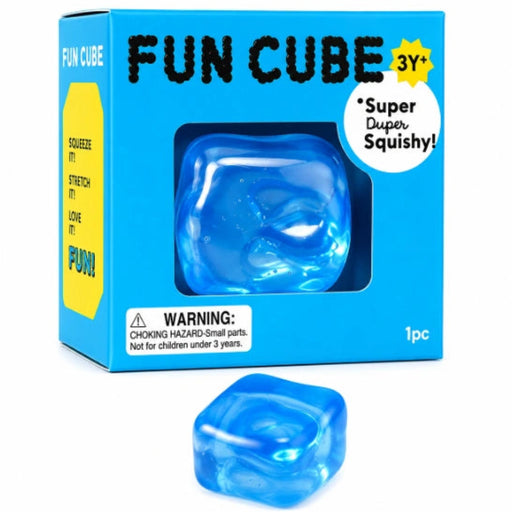 This Hape Fun Cube Blue Squishy Toy delivers satisfying resistance with every squeeze.