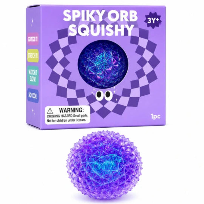 The Hape Spiky Orb Purple Sensory Squeeze Toy delivers a fun and satisfying tactile experience for kids.