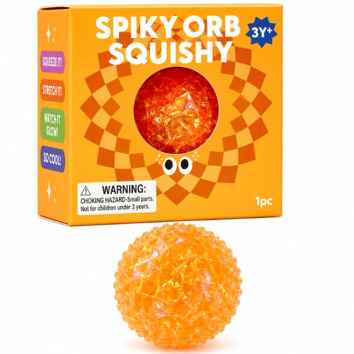 The Hape Spiky Orb Orange Sensory Squeeze Toy provides a fun and satisfying tactile experience for kids.