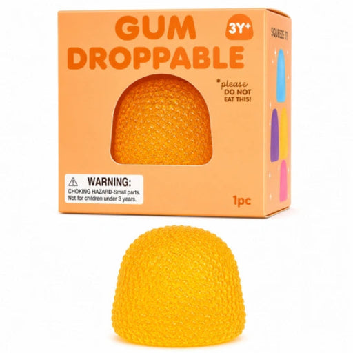 The Hape Textured Gumdrop Yellow Sensory Squeeze Toy delivers satisfying tactile feedback with every squeeze.