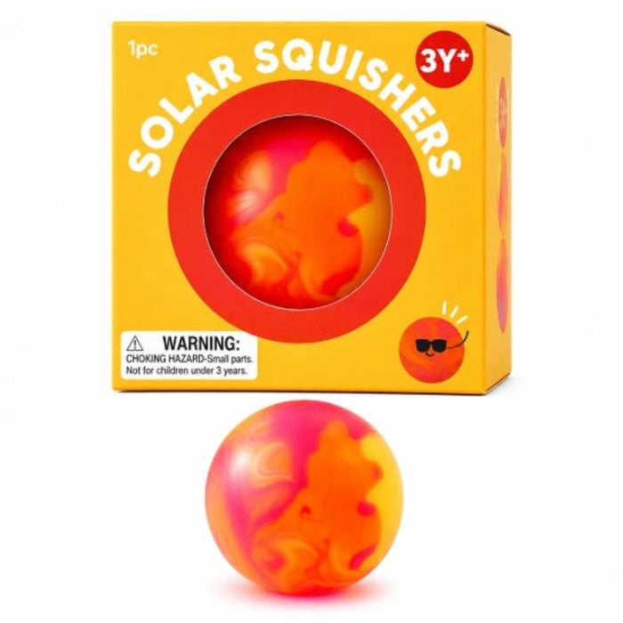 The Hape Solar Sphere Orange Sensory Squeeze Toy provides a fun and satisfying tactile experience for kids